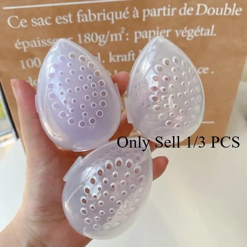 Egg-Shaped Makeup Sponge Storage Box, 1/3pcs Plastic Organizer Rack, Portable Blender Holder Stand, Drying Box for Cosmetics, Cosmetic Beauty Organisers