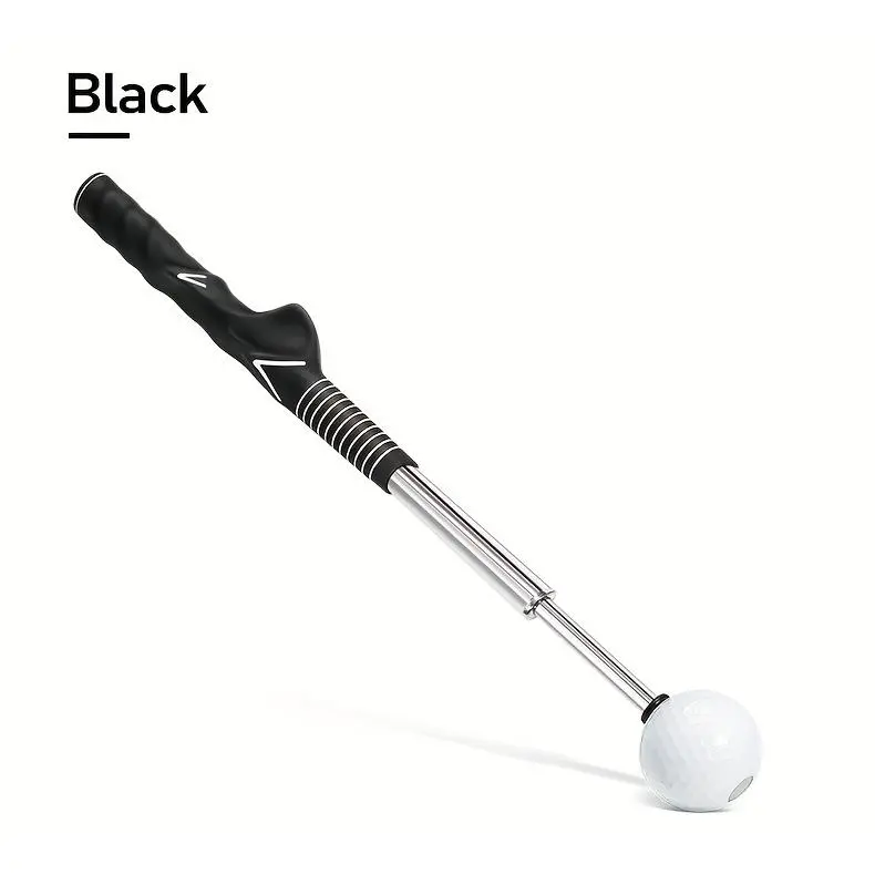 Stainless Steel Retractable Golf Swing Trainer & Grip Trainer for Right-Handed Training with Strength & Tempo Practice Telescopic Non-Slip Scratch-Resistant Club for Chipping and Hitting toddler rubber handle gift set blue tees putter collection