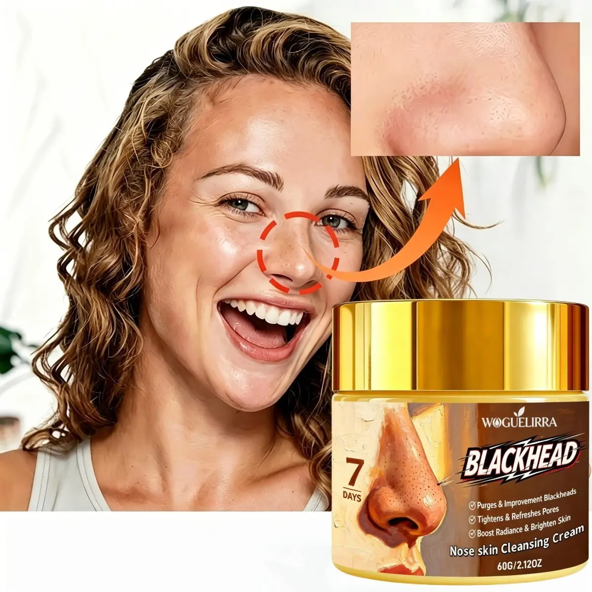 Quick-Acting Blackhead Cleanser Balm, Non-Irritating Formula with Bee Venom, Collagen, Vitamin C, Lactic Acid, Moisturizing, Unisex, All Skin Types