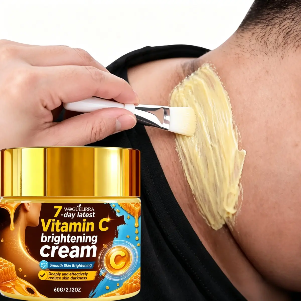 Vitamin C Brightening Cream, Body Skin Whitening, Moisturizing, Dark Spot Reduction, Smooths and Enhances Radiance, Korean Skincare, 7-Day Results