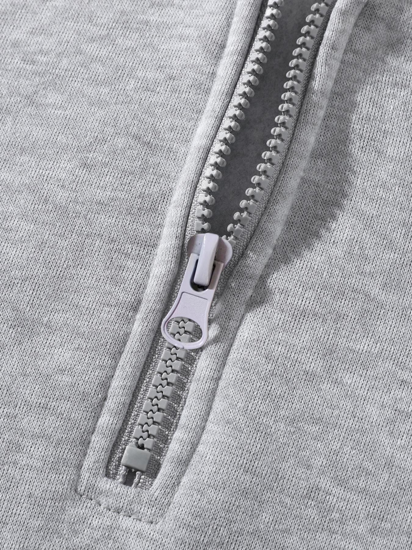 Men's Plain Half Zip Drop Shoulder Essentials Hoodie, Street Fashion Hoodie, Regular Fit Casual Long Sleeve Hooded Sweatshirt for Fall & Winter, Men's Clothes for Daily Wear Men's Plain Half Zip Drop Shoulder Essentials Hoodie, Street Fashion Hoodie, Regular Fit Casual Long Sleeve Hooded Sweatshirt for Fall & Winter, Men's Clothes for Daily Wear