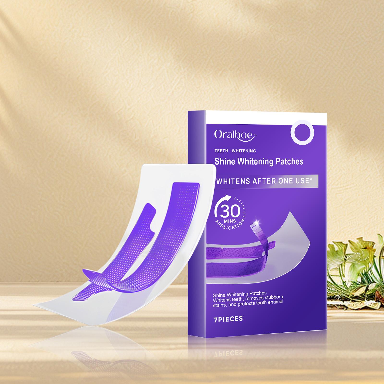 ORALHOE Teeth Whitening strips,purple teeth whitening,Hydrogen Peroxide,Fast Stain Removal & Mannose Gum Protection, Food Grade TPE, 30-Min Even Coverage for Sensitive Teeth, Professional Shine Gentle Daily