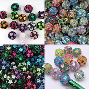 Sage-P19-Bling Five-Petal Flower Beads 1pc per Bag
