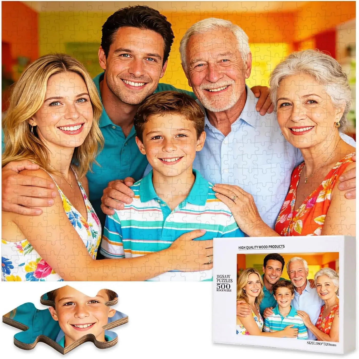Custom Puzzle 500/1000 Pieces, Personalized Puzzle from Your Own Photos, Customized Picture Jigsaw Puzzle Gift for Christmas Wedding Birthday Family