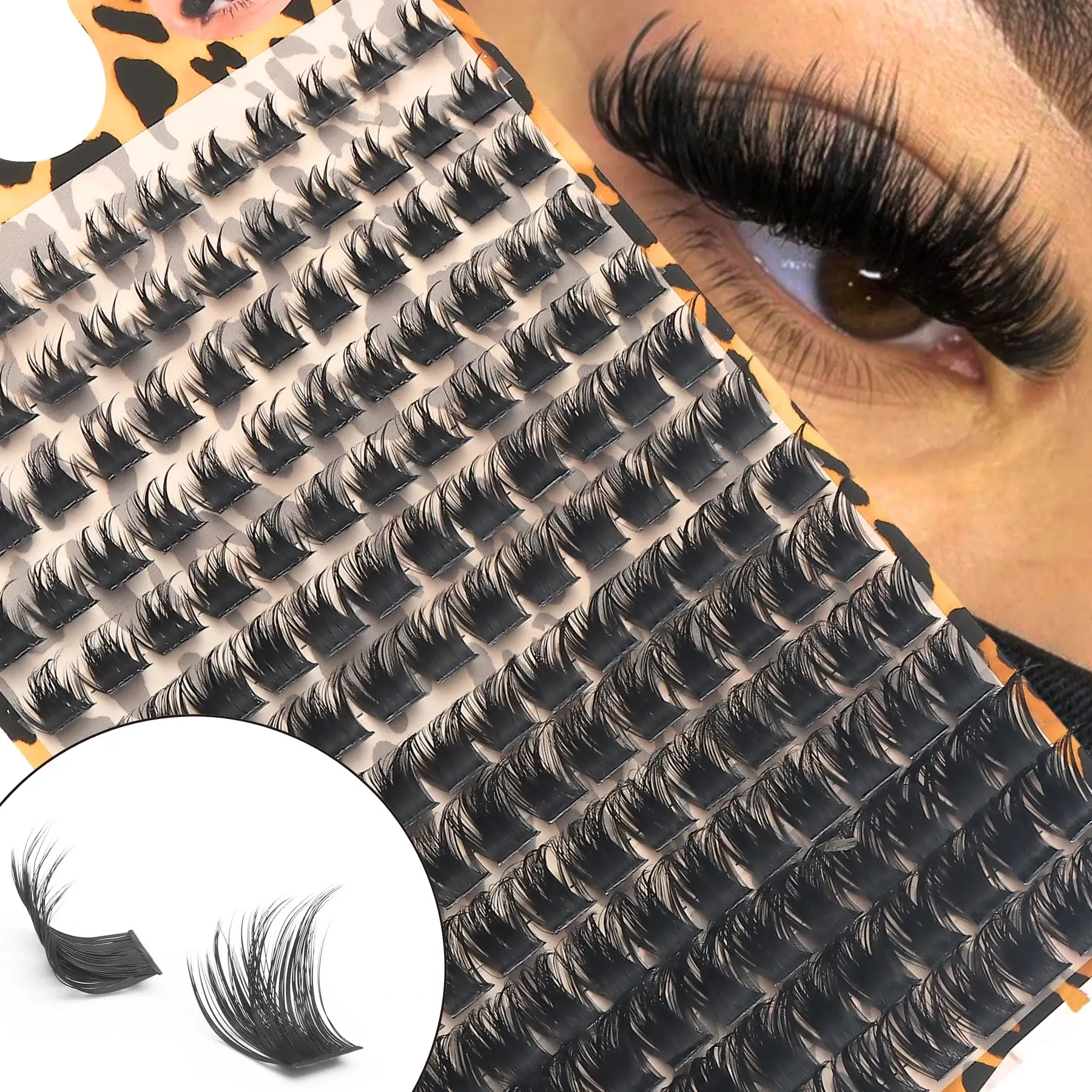 168PCS D Volume Best Lash Clusters, 8-16mm Mixed Length DIY Volumized False Eyelashes, Ultra Dense Super Large Volume, Full Fluffy & Natural Curl, Lengthening Segmented Pointed Individual Lashes, Perfect for Daily Makeup, Wedding & Bridal Looks
