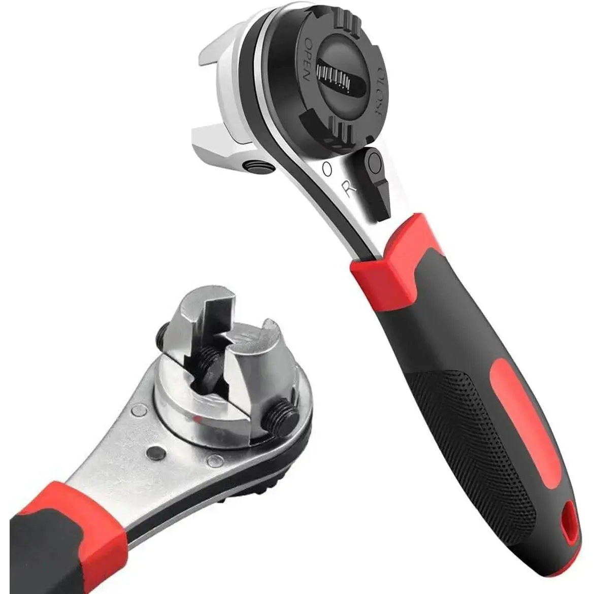 GJANSH Adjustable Ratchet Wrench Kit for 6-22mm Screw, Portable Adjustable Ratcheting Wrench Set with Non-slip Handle