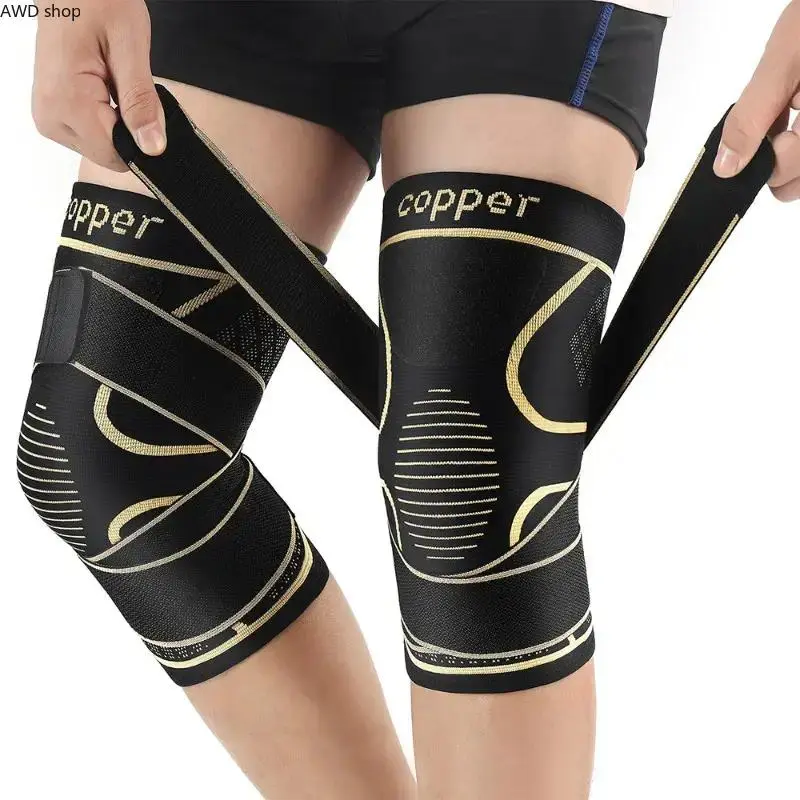 2026 (2 Pack)  Copper Knee Braces with Strap for Knee Pain Women and Men, Knee Compression Sleeve for Arthritis, ACL, Meniscus Tear, Joint Pain Relief, Knee Support for Working, Running, Knee Brace Stabilizers Knee Pain Tool