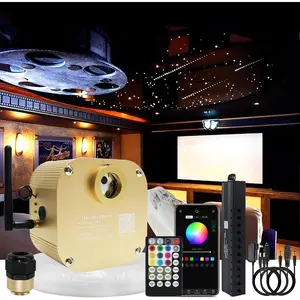 16W RGBW Twinkle Meteor Fiber Optic Lights, APP+ Control +550pcs*4m/13.1ft*0.03in Optical Fiber  +Remote   Starlight Headliner Ceiling Light Kit