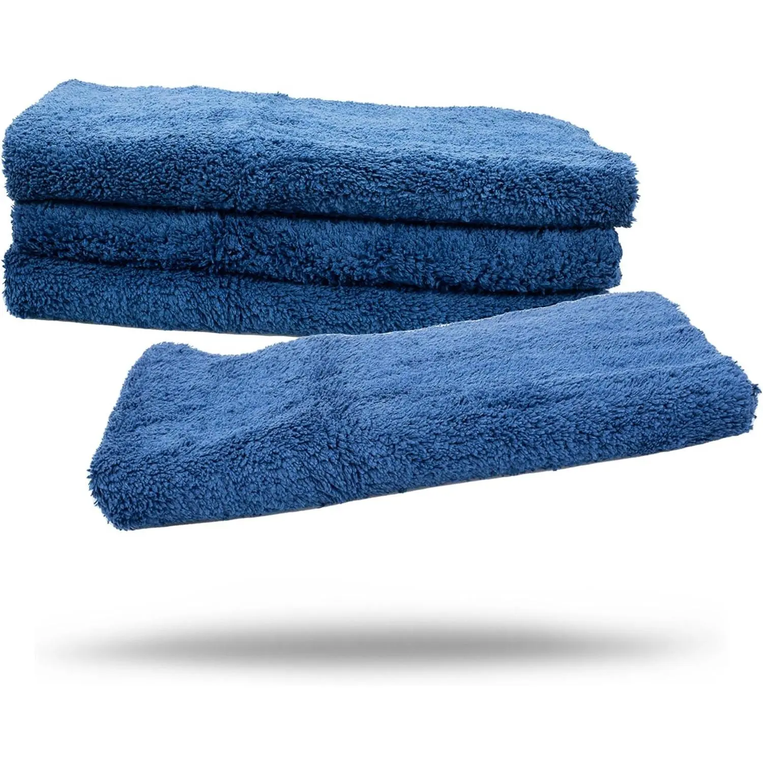 Edgeless Microfiber Cleaning Cloth - 500GSM, 16”x24”(40x60cm) Blue, Lint-Free, High-Absorbency, Ultra-Soft for Cars/SUVs Detailing & Polishing, Machine Washable