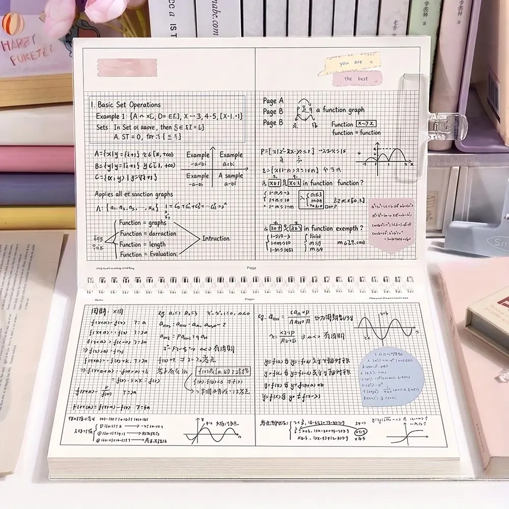 3/6pcs B5 Flip-Top Spiral Set, thickened paper with index pages, matte covers and durable spiral binding for organized note-taking, ideal for university exam prep, study notes, error correction and everyday office records, College Office Supplies