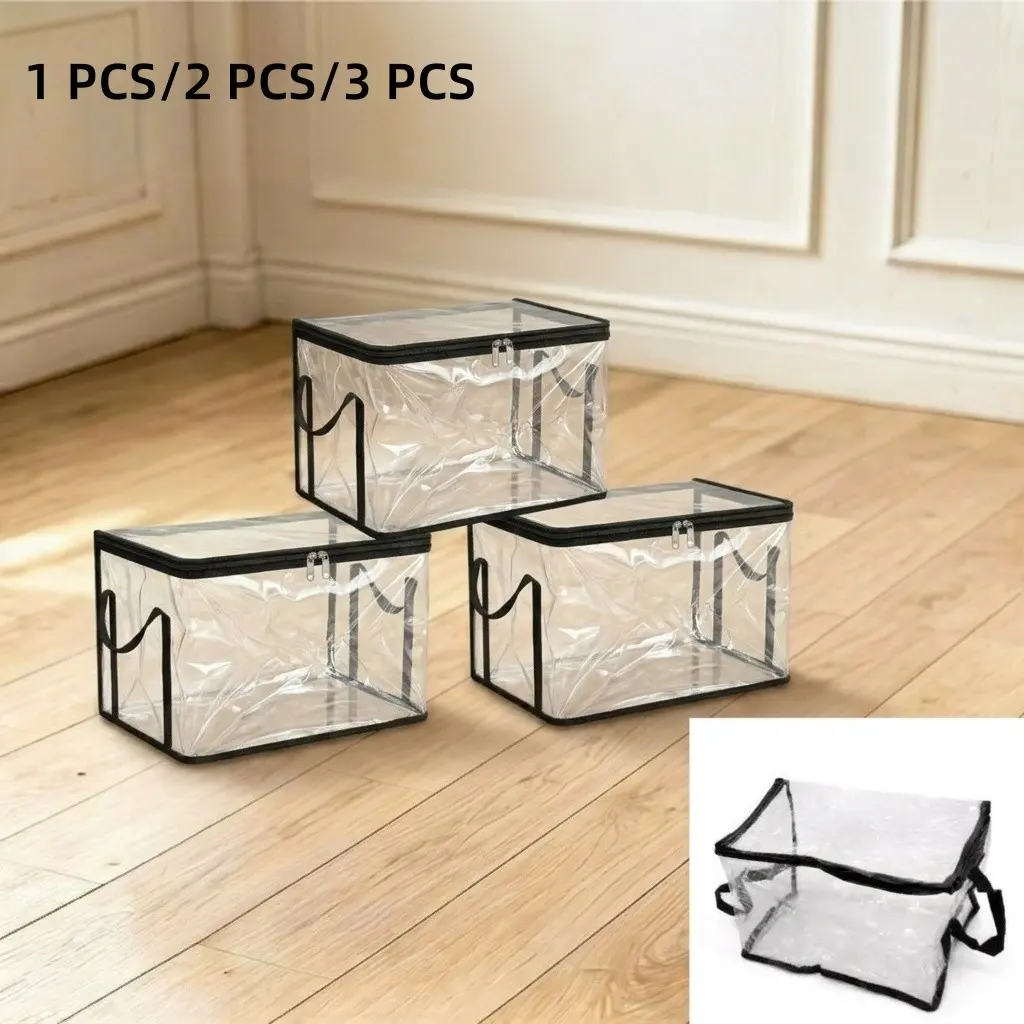 Transparent Thick Plastic Storage Box, Moving Packing Organizer, Lidded Sorting Bin, Clothes Toy Storage, Home Essential, Clothes Storage Boxes