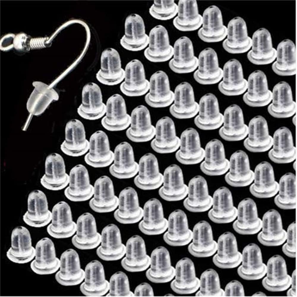 100pcs Rubber Earring Backs Replacements - Back Earrings choice for girlfriend, women,Teens,Convenient and practical household items,ransparent Silicone Earring Backs Earring Stoppers