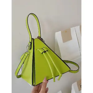 Women's Solid Color Triangle Crossbody Bag, Lightweight PU Leather Handbag for Daily Use, Versatile Casual Shoulder Bag for Commuting and Shopping, Daily Commuter Bag