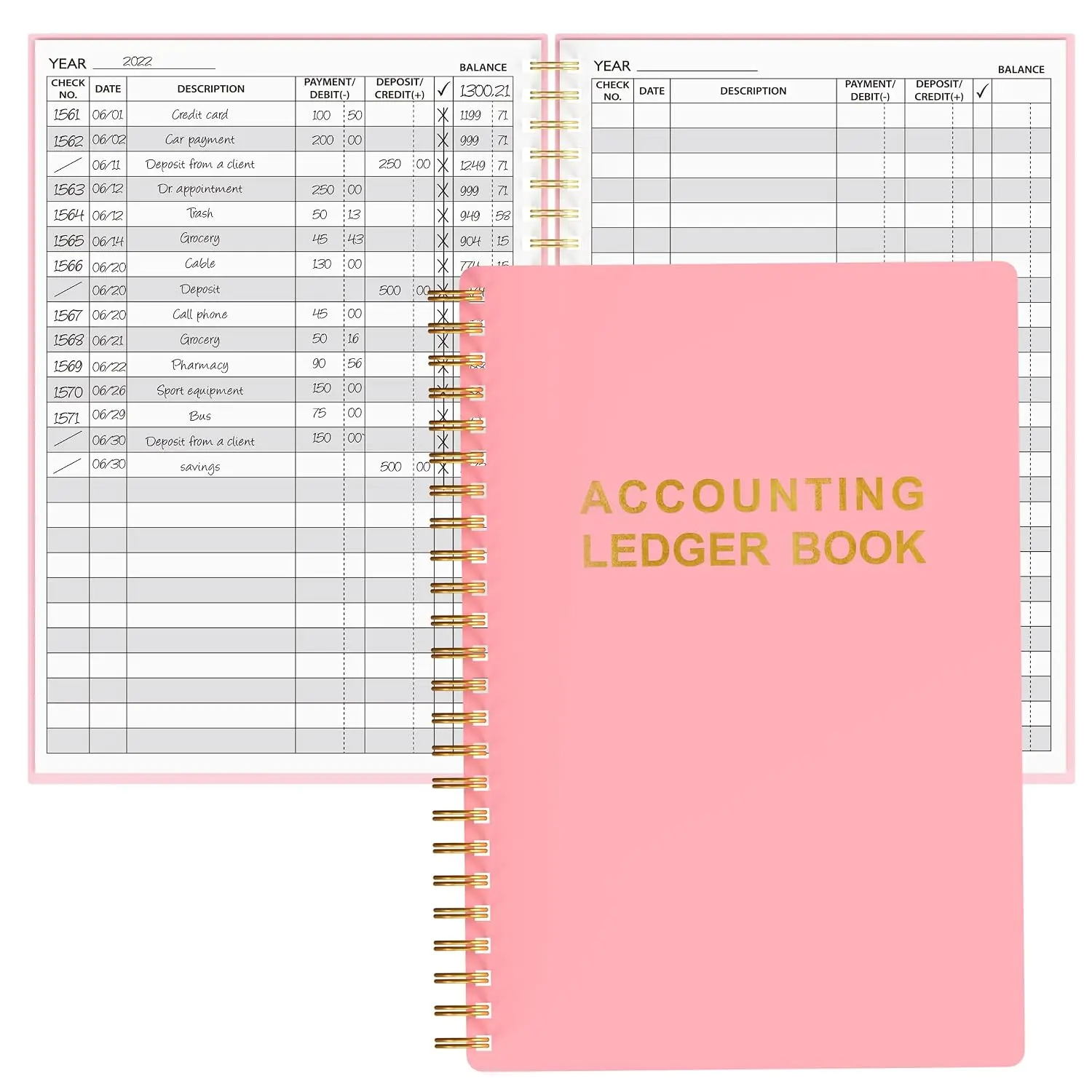 Accounting  Book - A5 Check Register for Small Businesses & Personal Use, Account Book for  , Expenses, Deposits & , 5.8" x 8.6" ()
