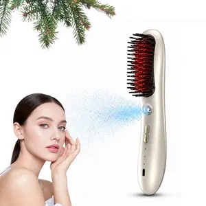 The new portable spray hair straightener quickly heats the wireless electric comb, which is suitable for salons and families. It is a good thing for home and holiday gifts