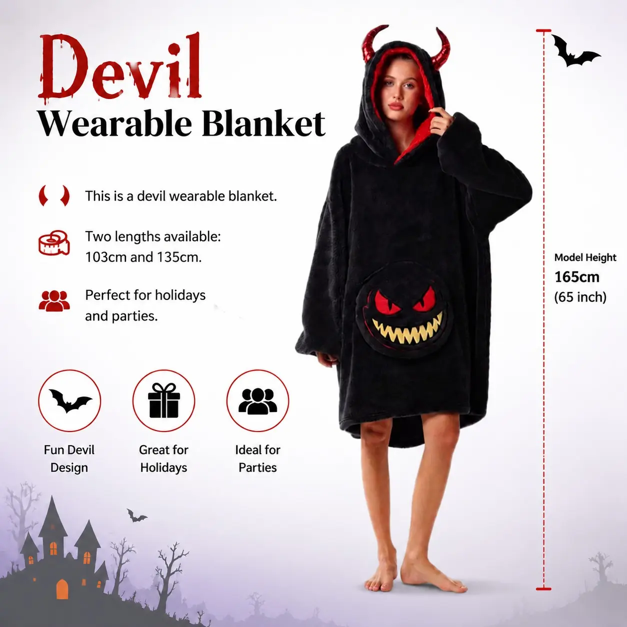 Women's Cozy Long Blanket with Hood, Ultra-Long Wearable Blanket, Large Size Hooded Sweatshirt, Warm and Comfortable Blanket for Women