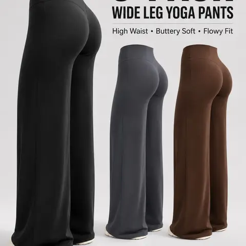 Women's High-Waist Yoga Pants, Fashion Polka Dot Design，Loose-Fit Wide-Leg Workout Bottoms, Stretchy Outdoor Fitness Apparel, Casual All-Season Wear, Active Sportswear