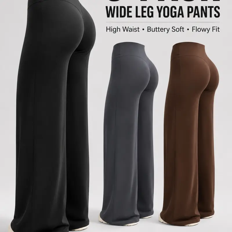 Women's High-Waist Yoga Pants, Fashion Polka Dot Design,Loose-Fit Wide-Leg Workout Bottoms, Stretchy Outdoor Fitness Apparel, Casual All-Season Wear, Active Sportswear