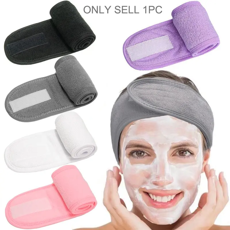 Adjustable Makeup Headband for Women, Sweat-Proof Yoga Hair Tie, Workout Headbands, Sweatband Headband, Sports Headbands, Athletic Headbands, Wide Strap Velcro Headwrap, No Fragrance, No Battery Needed