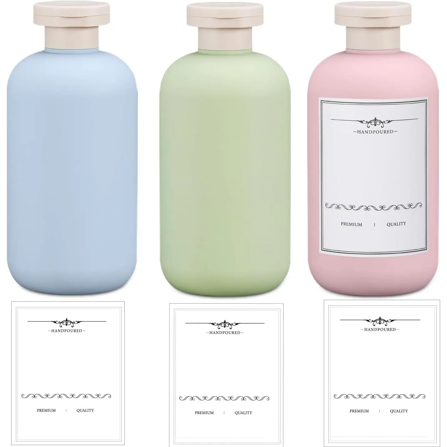 3 PACK Travel Shampoo Bottle, Empty Plastic Squeeze Bottles 6.8oz with Flip Cap, Lotion Container for Toiletries Travel Size Shampoo and Conditioner