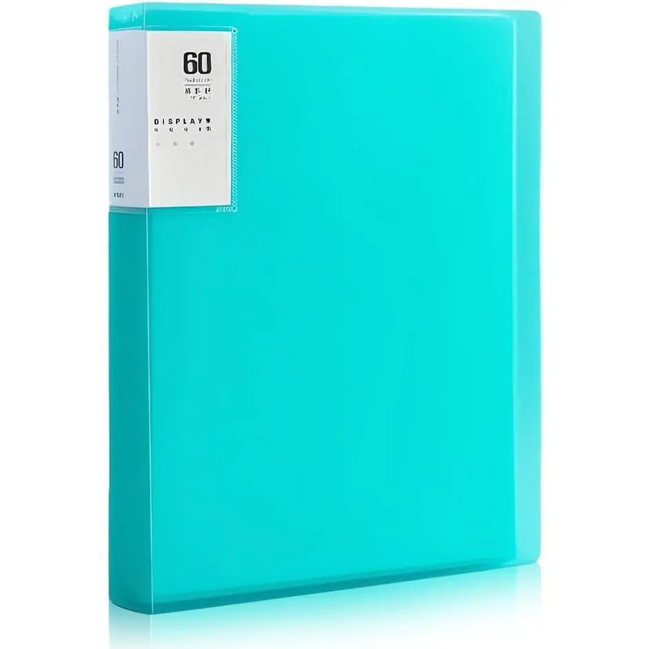 60 Pocket Binder with Plastic Sleeves 9.2x12, A4 Portfolio Folder with Clear Sheet Protectors, Art Presentation Book, Display 120 Pages, Document Paper Organizer for Artwork, Office(Green)