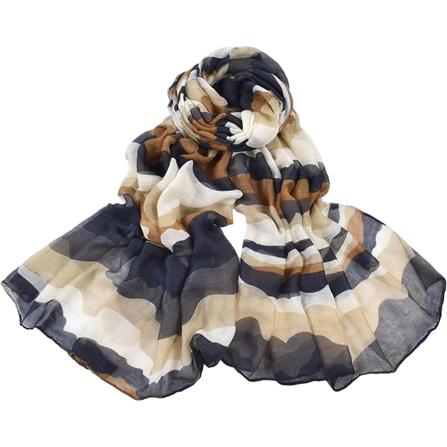 Leopard Print Voile Sheer Shawl Wrap for Women, Cheetah Hijab Beach Scarf with Sun Protection Head Cover Up(Gift)
