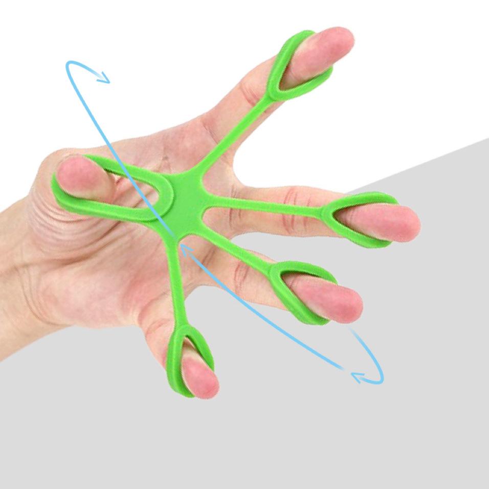 Silicone five-finger pull device, finger flexible trainer, grip device, wrist flexion and extension vein rehabilitation training