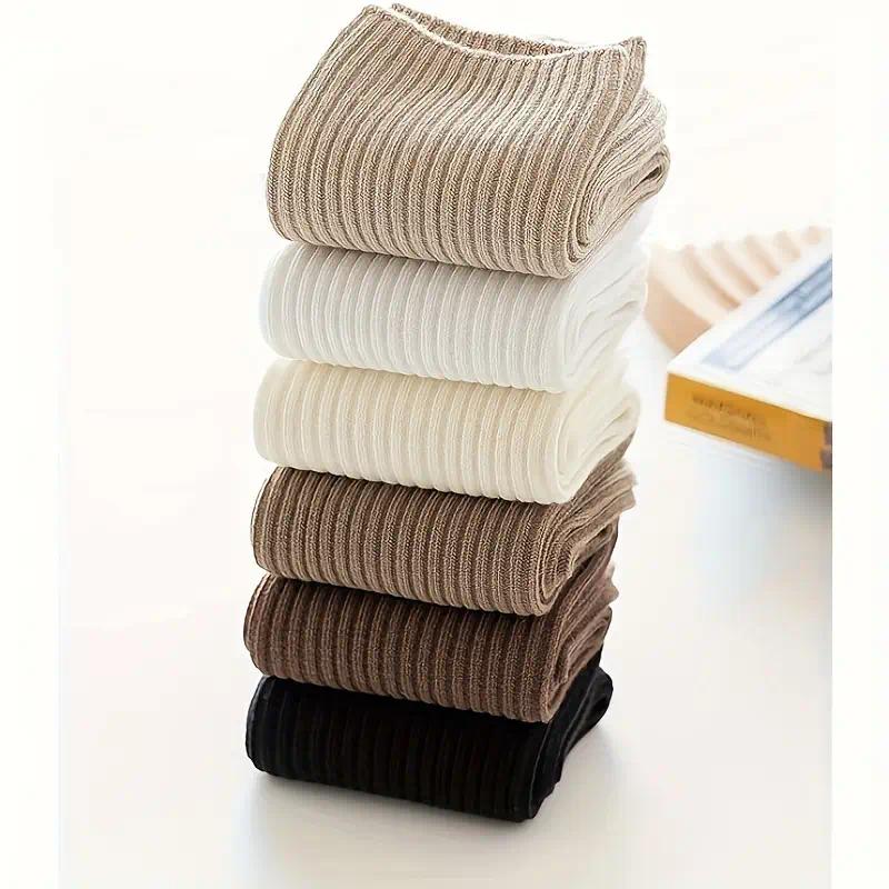 1 Pairs of Fashionable Long Socks for Men - Easy to Use & Clean, Simple & Versatile, Knitted Fabric, Classic Stripes, Daily Wear, Beige Plain Outfit Chainsaw