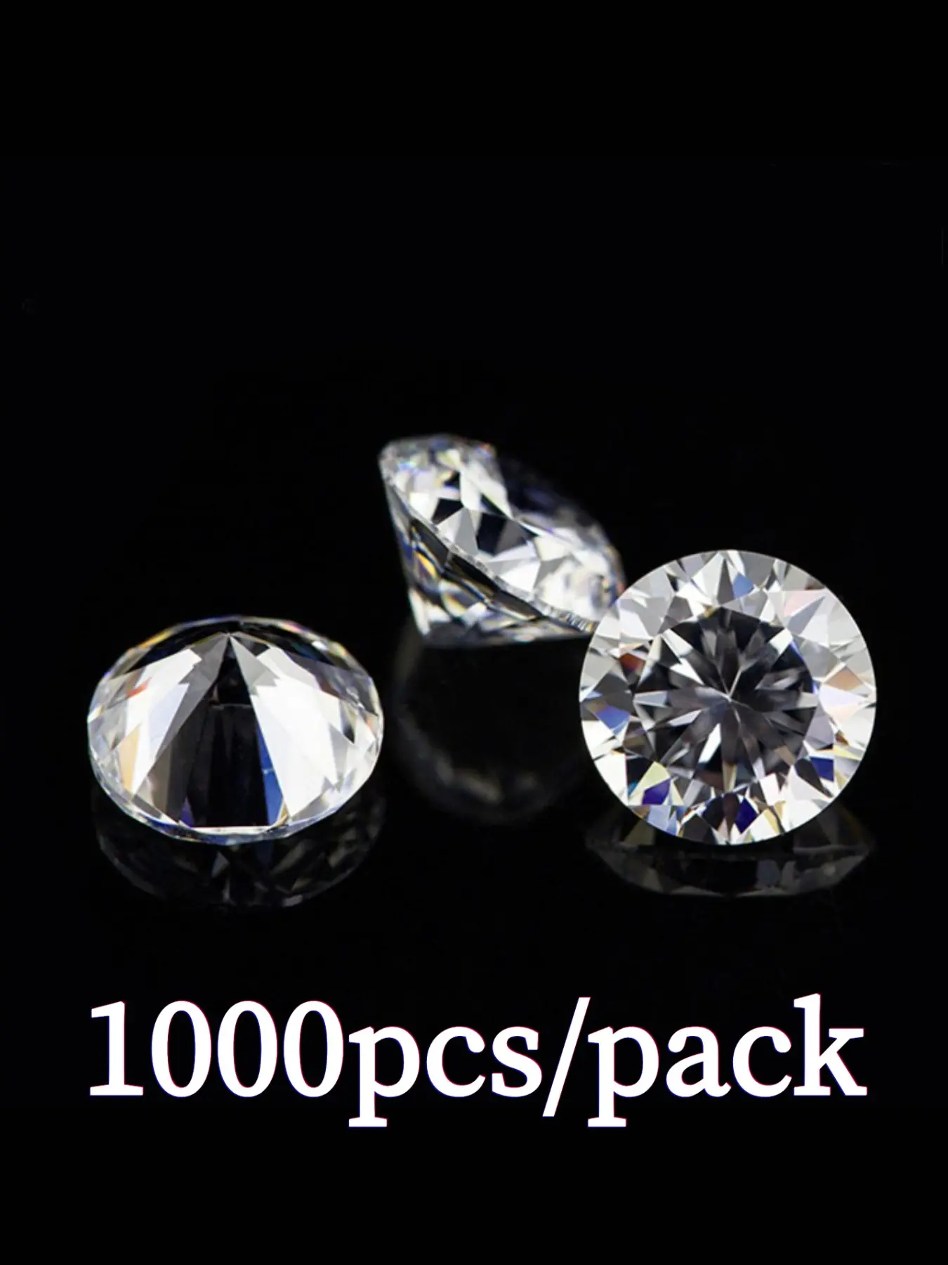 AAAAA Grade High Sparkle Zircon Raw Stones, 1000 Pieces Bulk Pack, 0.8-3.0mm Transparent, DIY Jewelry and Nail Art Accessories