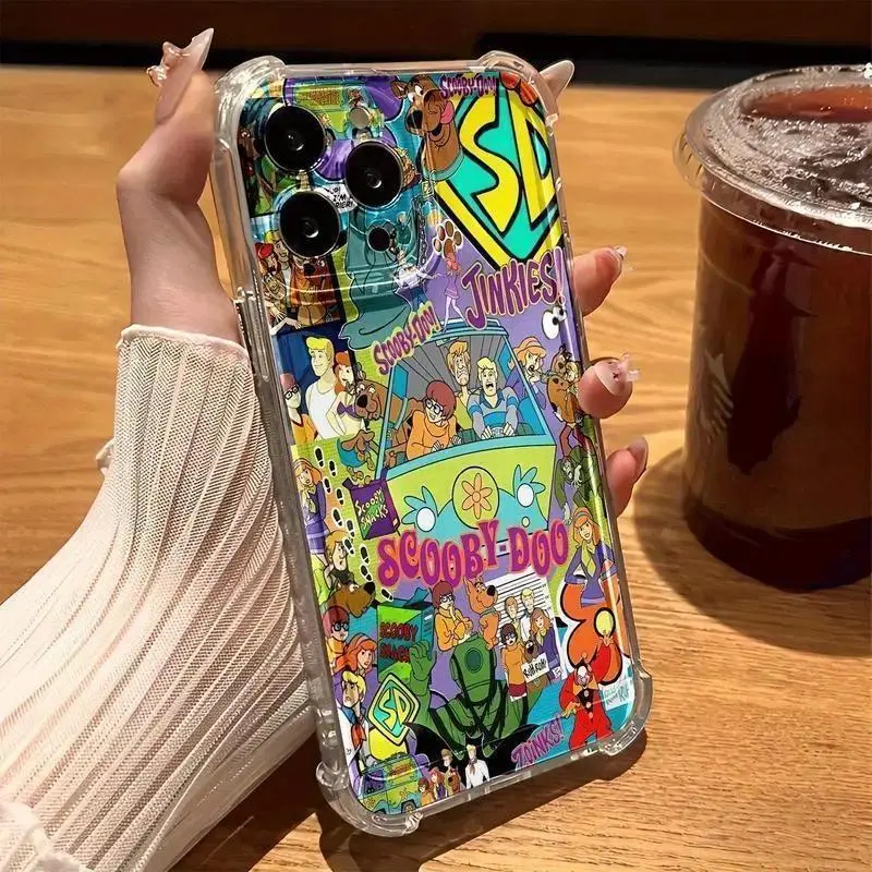 Cartoon Scoobys Doo Phone Case Suitable for IPhone 17 16 15 14 13 12 11 Pro Max Air Plus Samsung Galaxy A55 A54 A25 A35 A14 Anti Fall Transparent Soft Back Cover