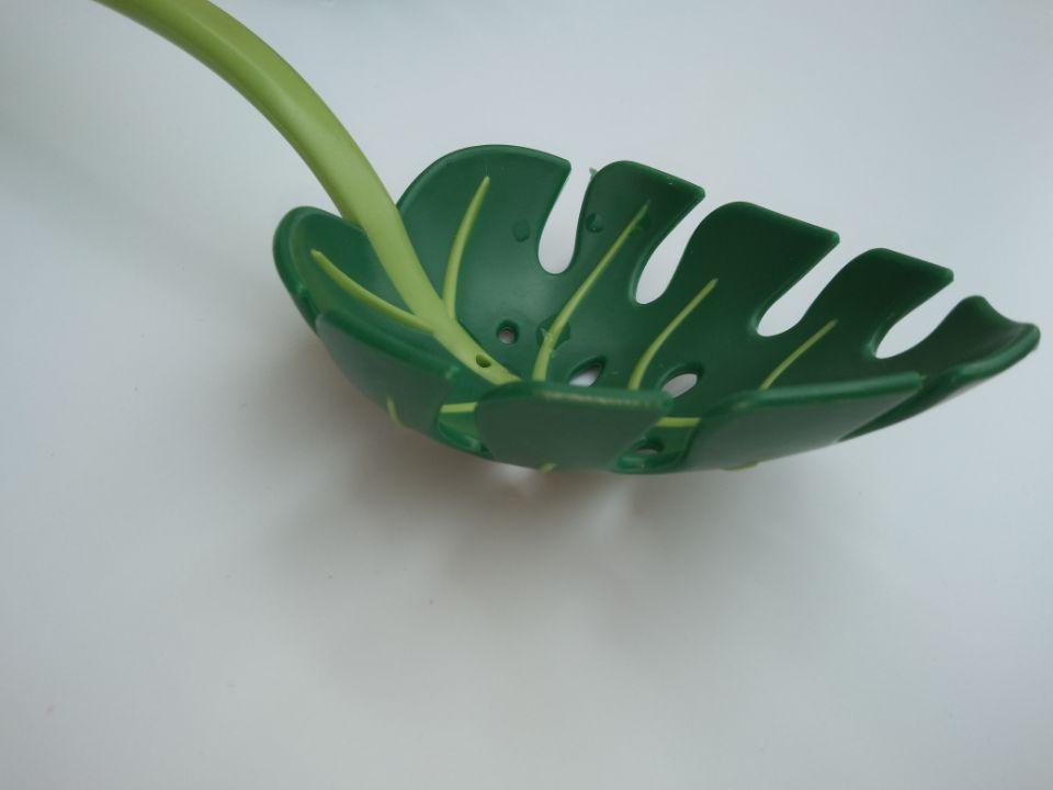 Creative Monstera Leaf Slotted Spoon, Jungle Spoon Kitchen Utensil, Unique Green Leaf Pasta Strainer