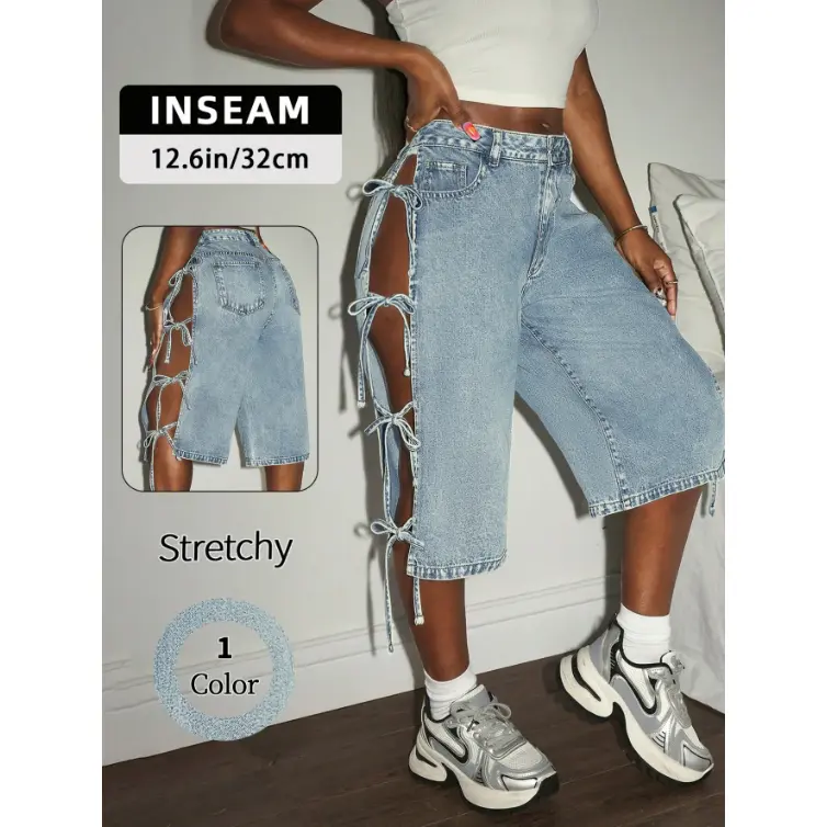 Women's New Fashion Denim Pants, Spring & Summer Bottoms, Breathable Fabric, Trendy Streetwear Aesthetic Casual Fitted Jeans, Button Fly Design, Womenswear, Casual Comfy Jeans