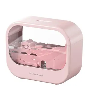 Transparent Micro Landscape Water Drop Mist Aroma Diffuser & Humidifier with Ambient Light for Bedroom, Home Desktop Use, Diffusers