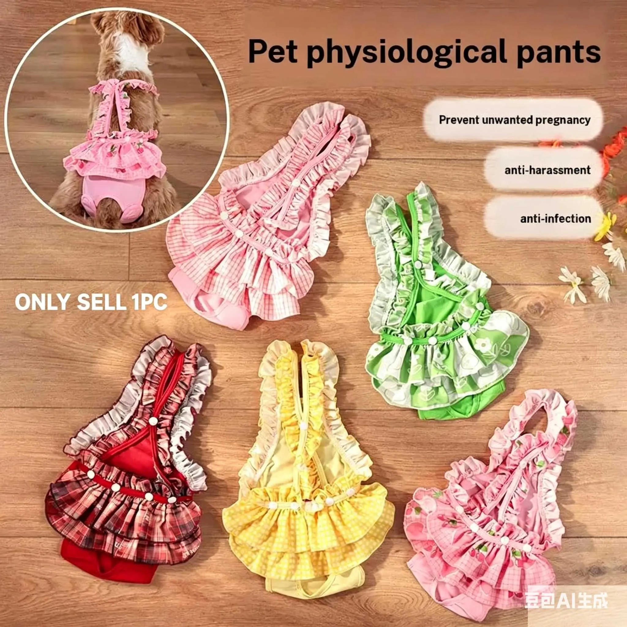 Female pet camisole cute skirt lace dog physiological pants dog pants anti harassment menstrual pants dog clothes Puppy Clothes