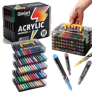 24/36/60-Color Acrylic Markers, Rich Fast-Drying Ink, Bleed-Through Free, Works on Various Materials, Neat Packaging