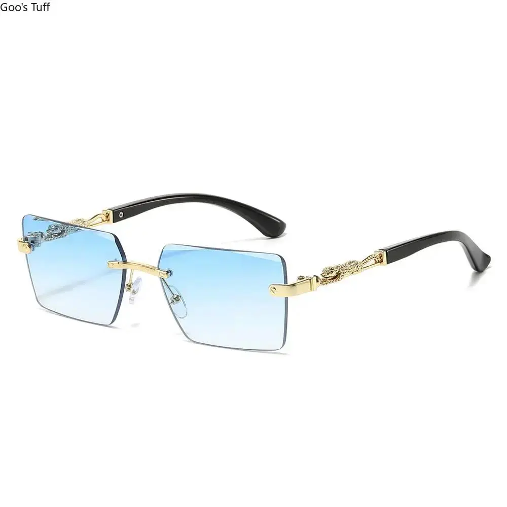 Women's Unisex Square Sunglasses 3-Pack, Vintage Edgeless Cut Edge Eyewear, Leopard Print Gradient UV400 Protection Lenses, Suitable For Festival, Party, Casual Outfit