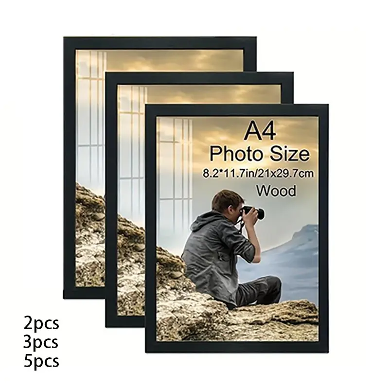 Wooden Photo Frame Set 2/3/5pcs A4 Size 8x12 Inches Wall Hanging Picture Frames Family Photo Frame for Photos Certificates Memorabilia Gifts
