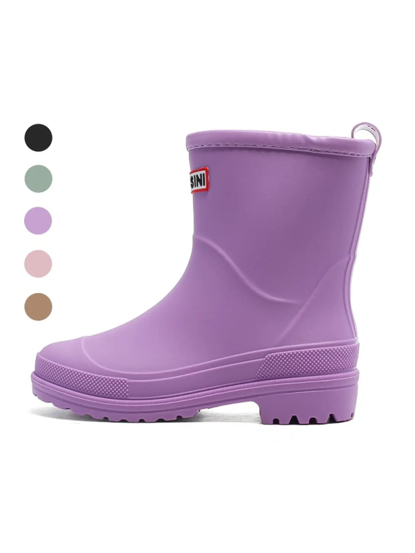 Women's Mid-Calf PVC Rain Boots, Rain Shoes, Non-Slip Deep Tread Rubber Sole, Outdoor Waterproof Wellingtons, Sporty Style, All Seasons