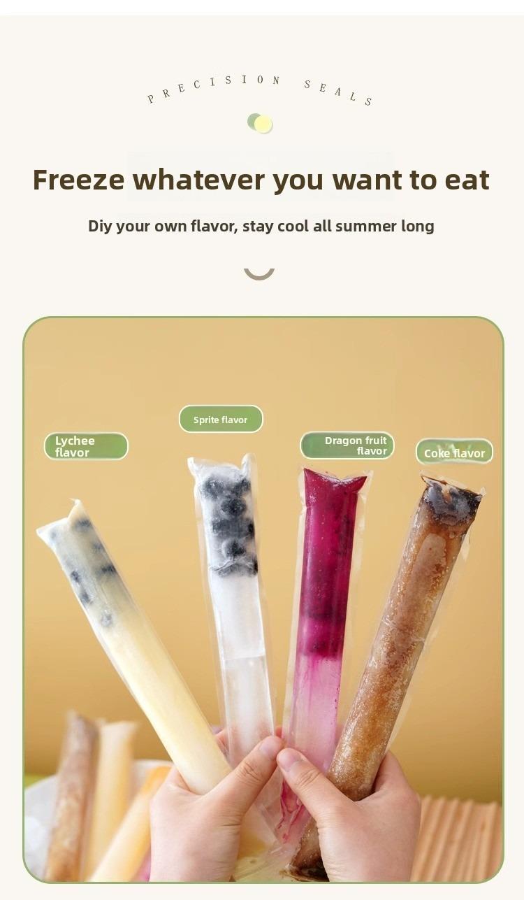 100 PCS Food-grade disposable popsicle bags, fruit jelly bags, ice cream, popsicle sticks, long strips, homemade ice pop bags, BPA Free, Leak-Proof, Self-Sealing, Freezer Safe, Kids Friendly, DIY Popsicle Supplies 100 PCS Food-grade disposable popsicle bags, fruit jelly bags, ice cream, popsicle sticks, long strips, homemade ice pop bags, BPA Free, Leak-Proof, Self-Sealing, Freezer Safe, Kids Friendly, DIY Popsicle Supplies