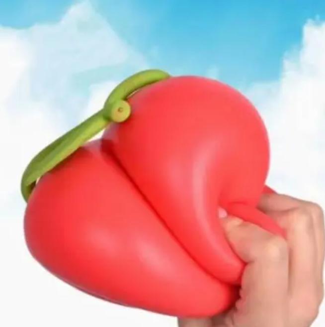 5.5-Inch Giant Sweet Cherry Shape Squishy - Soft Plastic Unisex Stress Reliever, Tactile Sensory Fidget Toy, Moldable Non-Rebound Anxiety Relief Gift for DIY Enthusiasts, Moldable Squishy