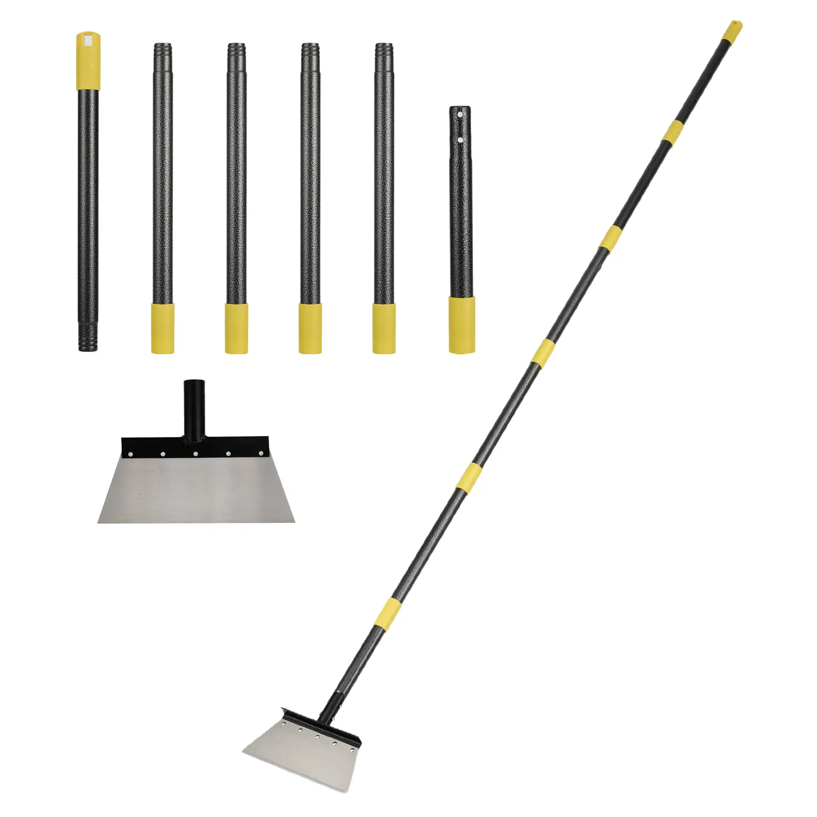 Heavy Duty Long Handle Garden Shovel - Multipurpose Steel Scraper with 10.24" Stainless Blade - Ergonomic Manual Spade for Moss, Weed & Lawn Cleaning, Non-Slip Grip - Ideal for Patio, Sidewalk & Yard - 60/72/88 Inch