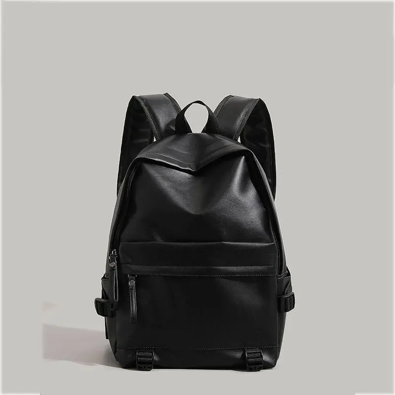 Plain Nylon Backpacks for School, Minimalist Multi-Pocketed Daypack for Casual Wear with 15.6" Laptop Sleeve & Adjustable Strap