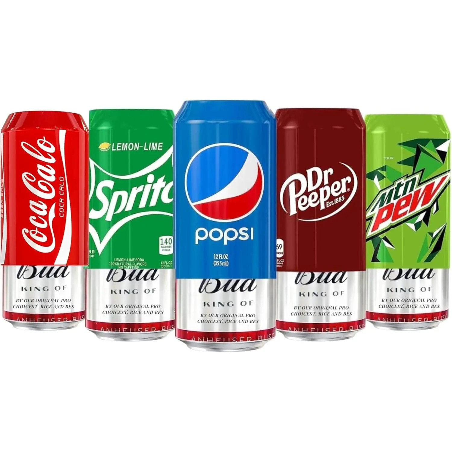 5-Pack 12oz (355ml) Reusable Durable Silicone Soda Can Covers, Home Supplies for Camping, Outdoor Parties, Mixed Colors