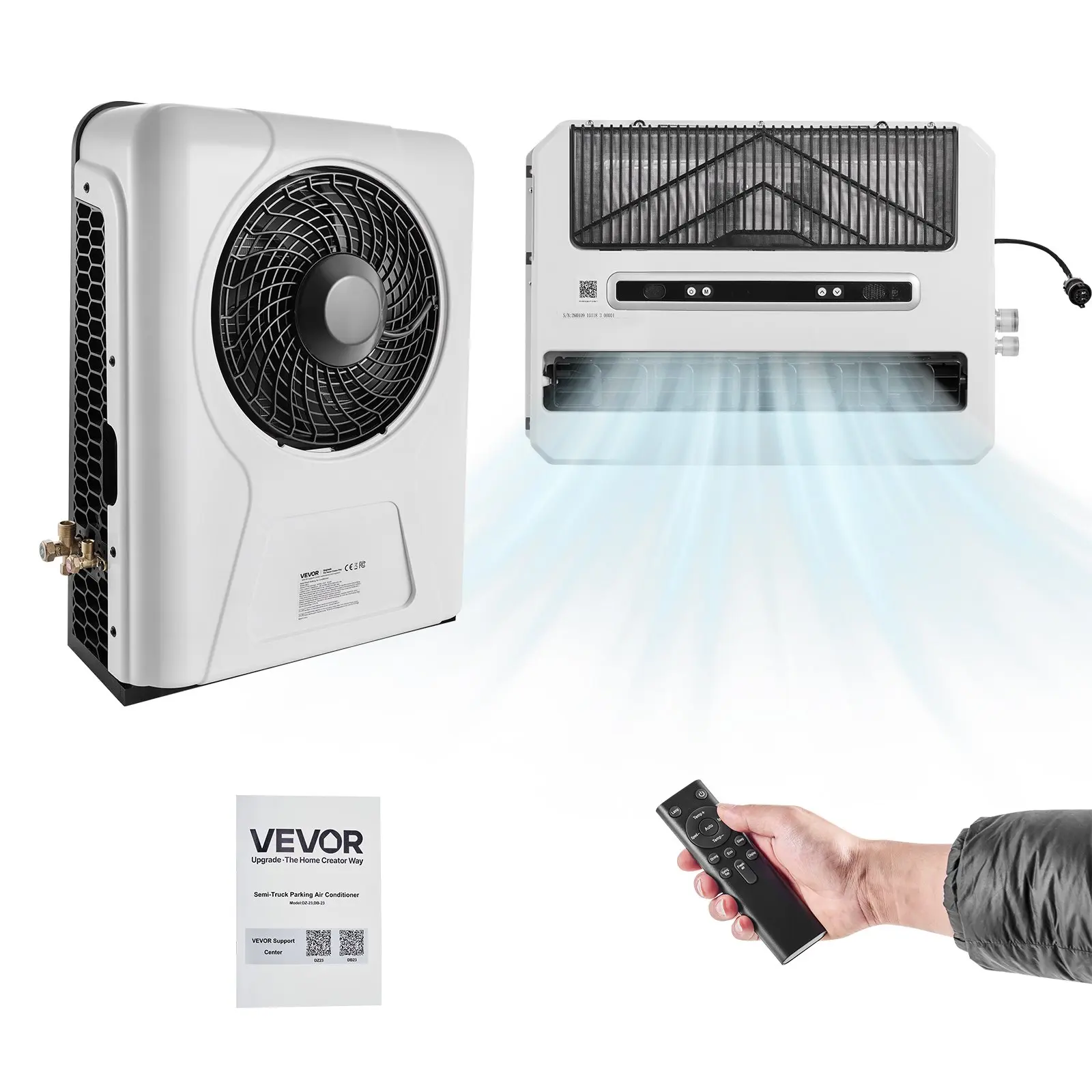 VEVOR Truck Air Conditioner, 12V 10000 BTU Mini Split AC Unit, 400 m³/h Airflow Cab Air Conditioner, Fast Cooling Low Noise for Semi Truck, Camper, Construction Vehicle, Crane, Tractor, Excavator Mobile Ac Unit Quiet Ac Unit Portable Ac Unit Aircon