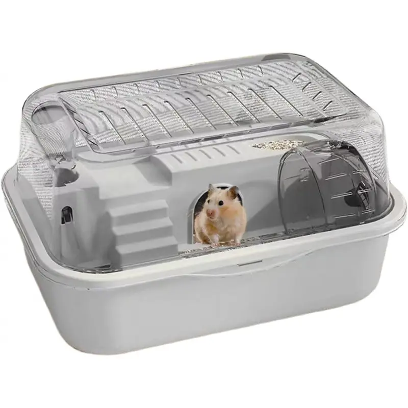 Large Hamster Cage, 2 Layer Small Animal Habitat with Exercise Wheel, Multi Level Habitat for Hamsters, Gerbils, Squirrels, Chinchillas, and Other Small Pets, Ideal for Resting, Playing, and Dining, Hamster Enclosure, Proper Hamster Cages