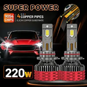 2-Pack 160000 Lumens H7 Canbus LED Headlight Bulbs, 220w, Compatible with H4/h11/h1/h9005/hb3/hb4/h9008/h13/h9007/hb5, 12V/24v, Turbo Cars