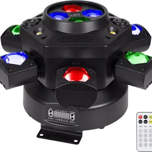 150w Rgbw LED Stage Light, Six-Arm Party Lamp, Bee Eye Effect, Dmx512 & Remote Control, Ideal for Parties, Bars, Clubs, Djs