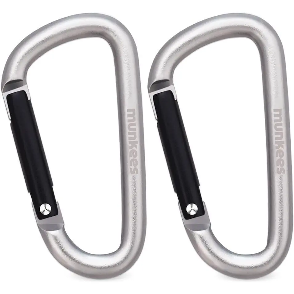 Small Carabiner Clip Keychain 2 Pack, Mini Caribeener 2 inch to 3" for Keys Aluminum Alloy Biner Lightweights for Bottle Buckle, Backpack Hook