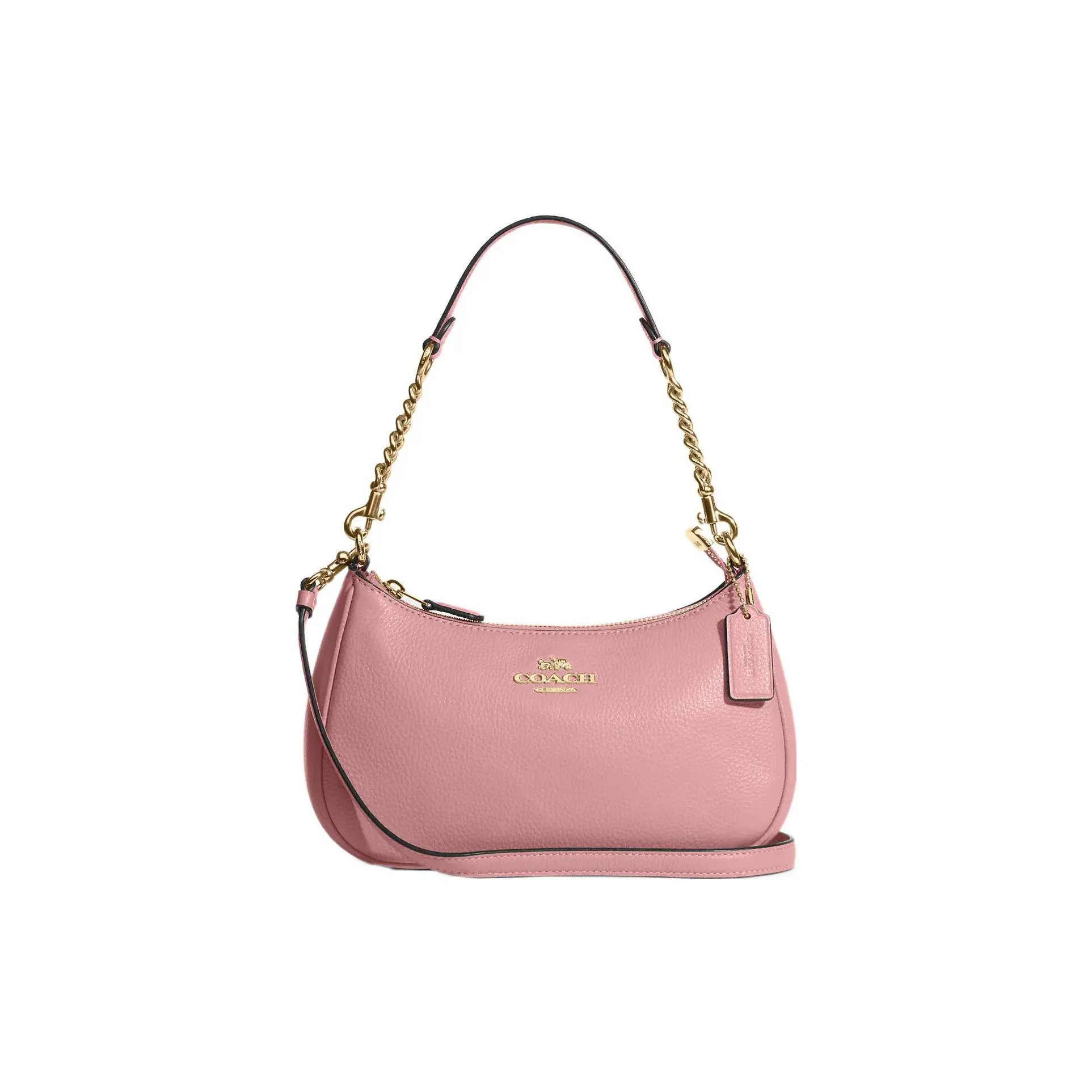 COACH Teri 25 Zip Top Handle Crossbody Shoulder Bag for Women in Pink Genuine Leather
