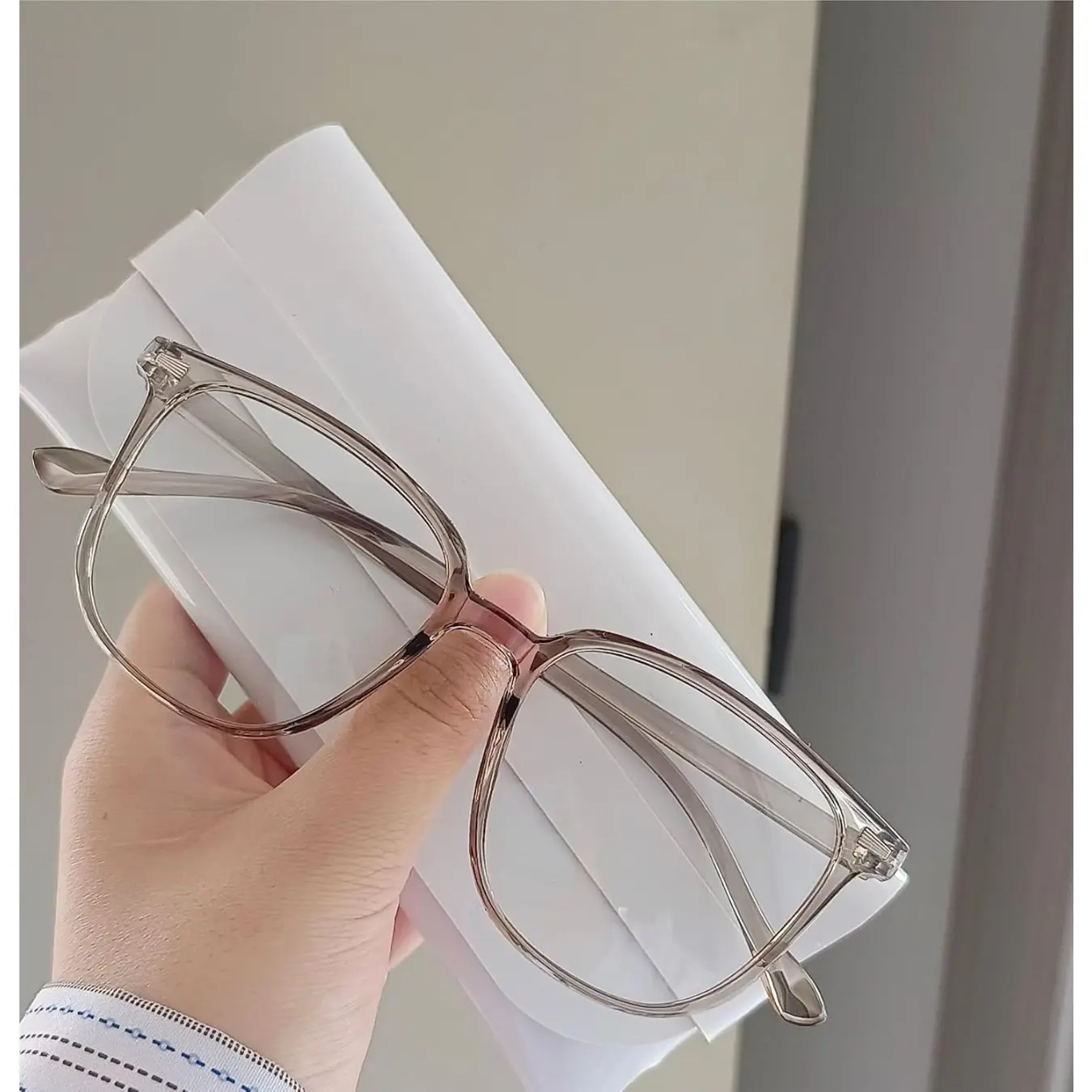 Computer Readers Square Reading Glasses Blue Light Blocking Flat Light Mirror Anti Eye Strain Big Frame Eyeglasses Quality Eyeglasses